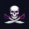 Mutiny skull and cutlasses logo